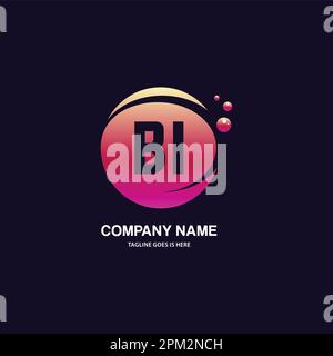 initial logo With Colorful Circle template vector Stock Vector