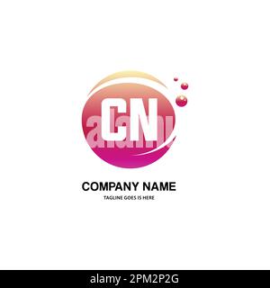 initial logo With Colorful Circle template vector Stock Vector