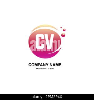 CV initial logo With Colorful Circle template Stock Vector Image & Art ...