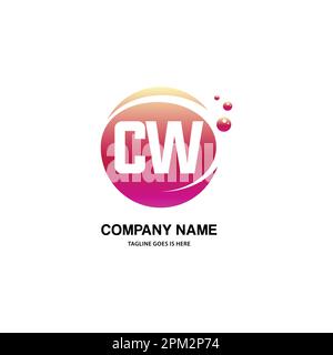 initial logo With Colorful Circle template vector Stock Vector