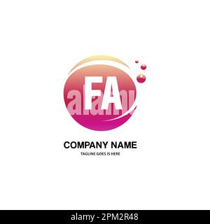 initial logo With Colorful Circle template vector Stock Vector