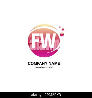 initial logo With Colorful Circle template vector Stock Vector