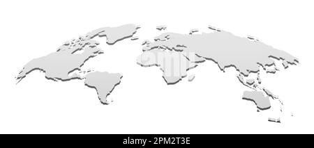 3D Globe World Map Template. Monochrome Design for Education, Science, Web Presentations. Realistic Vector Illustration. Stock Vector