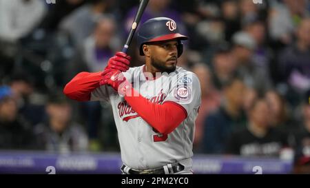 This is a 2023 photo of Jeimer Candelario of the Washington Nationals  baseball team. This image reflects the Nationals active roster as of  Friday, Feb. 24, 2023, when this image was taken. (