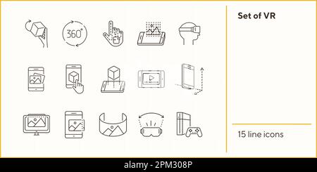 Set of VR icons Stock Vector
