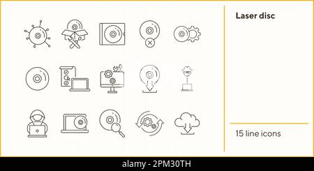 Laser disc icons Stock Vector