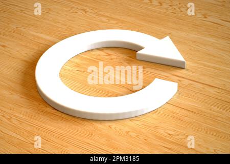 3d loop arrow in white color Stock Photo