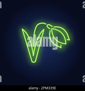 Snowdrop neon sign Stock Vector