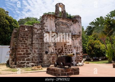 Surviving gate of the A Famosa Portuguese fort in Malacca, Malaysia Stock Photo