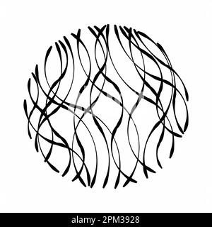 ball of wavy lines element for design. Abstract geometric shapes Stock Vector