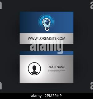 Business Card Template with Light Bulb Design Stock Vector