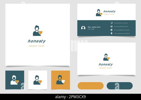 Honesty logo design with editable slogan. Branding book and business card template. Stock Vector