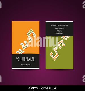 Business Card Design with Paper Cut Notes Pattern Stock Vector