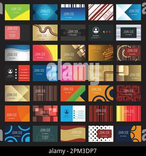 Set of Various Style and Patterned Business Card Templates Stock Vector