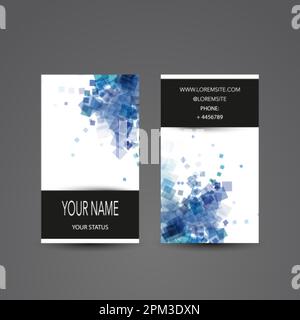 Business Card with Blue Abstract Pattern Stock Vector