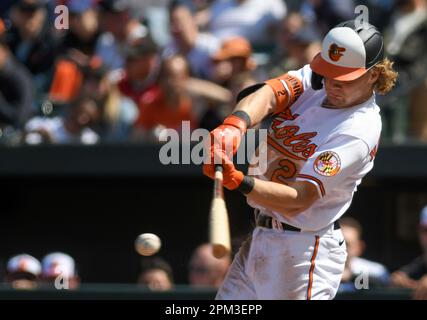 Baltimore Orioles' Gunnar Henderson bats during batting practice before ...