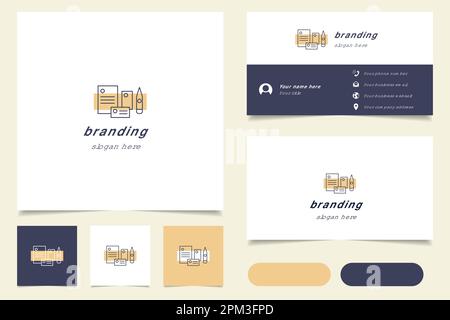 Branding logo design with editable slogan. Branding book and business card template. Stock Vector