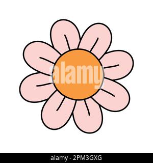 Vector retro groovy cartoon flower Stock Vector Image & Art - Alamy