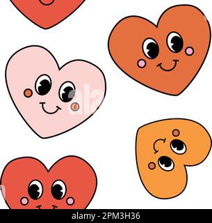 Vector seamless pattern of groovy face with smile Stock Vector Image ...