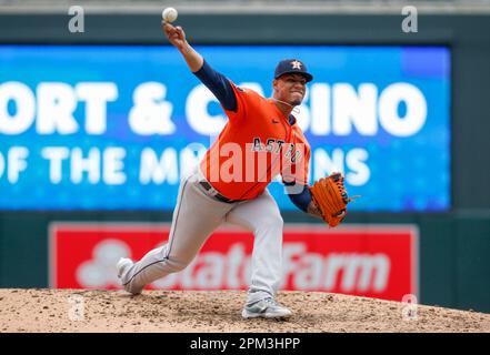 Houston Astros relieve pitcher Bryan Abreu throws against the Texas Rangers  during the seventh inning of a baseball game Monday, Sept. 5, 2022, in  Houston. (AP Photo/Michael Wyke Stock Photo - Alamy