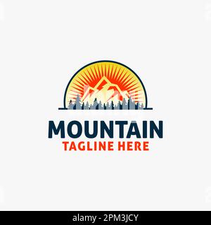 Mountain landscape logo design Stock Vector