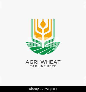 Agriculture wheat logo design Stock Vector
