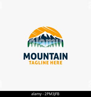 Mountain landscape logo design Stock Vector
