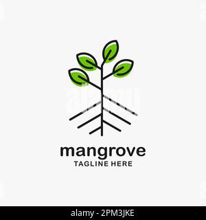 Mangrove tree logo design Stock Vector