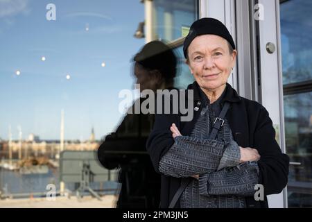 Avant-garde artist Laurie Anderson photographed in Stockholm, Sweden, March 23, 2023, in connection with the exhibition Looking into a mirror sideways at Moderna muséet. Photo: Henrik Montgomery / TT / code10060 Stock Photo