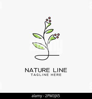 Nature line logo design Stock Vector