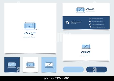 Design logo design with editable slogan. Branding book and business card template. Stock Vector