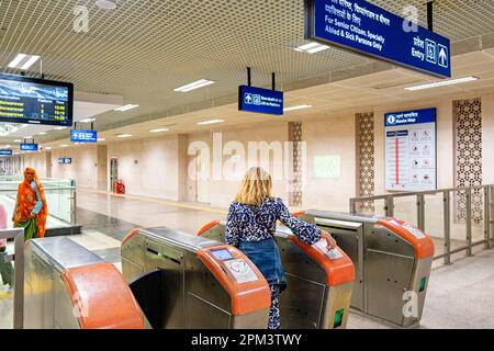 India, Rajasthan state, Jaipur, the metro Stock Photo