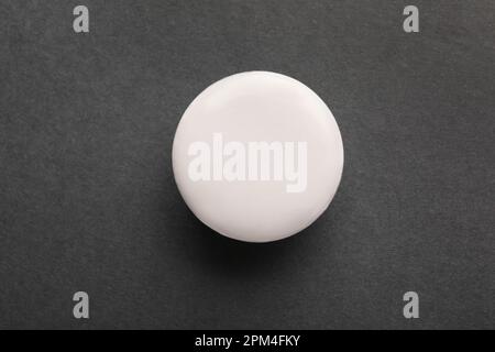Blank white badge on grey background Stock Photo