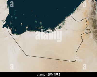 Abu Dhabi, emirate of United Arab Emirates. Low resolution satellite map Stock Photo