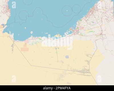 Abu Dhabi, emirate of United Arab Emirates. Open Street Map Stock Photo