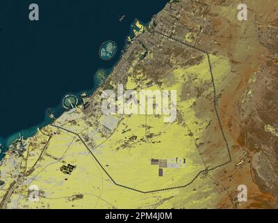 Dubay, emirate of United Arab Emirates. Low resolution satellite map Stock Photo