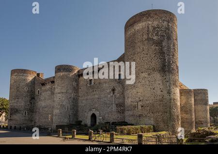 The Ursino Castle - Castello Ursino - Medieval landmark of the city of Catania, Sicily, Italy. Stock Photo