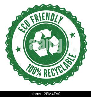 Eco friendly label or stamp on white background, vector illustration Stock Vector