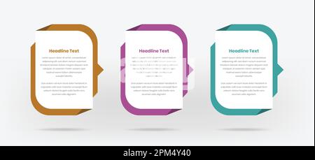 Steps infographic text presentation card with abstract shapes Stock Vector