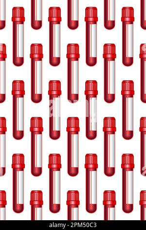 Seamless pattern of a blood test tubes Stock Vector