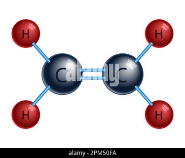 Abstract ethylene molecule concept illustration Stock Vector