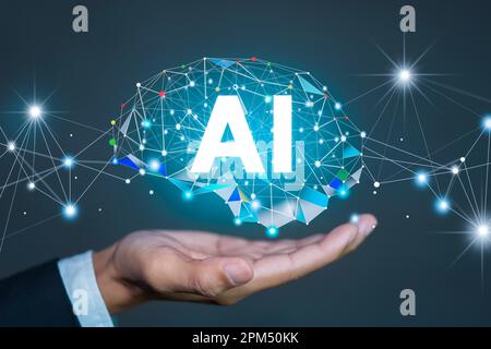 AI Chatbot, Artificial intelligence Technology Concept Stock Photo