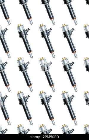 Seamless pattern of a fuel injectors Stock Vector