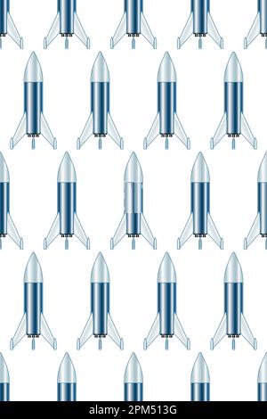 Seamless pattern of a concept space rocket Stock Vector