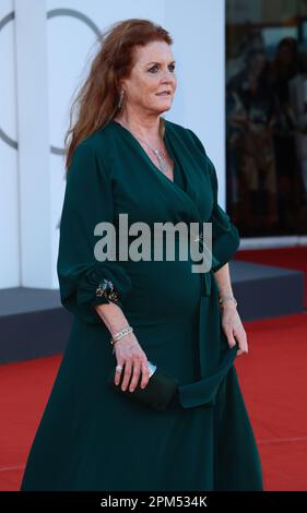 VENICE, ITALY - SEPTEMBER 07:  Sarah Ferguson attends 'The Son' red carpet at the 79th Venice Film Festival on September 07, 2022 in Venice, Italy Stock Photo