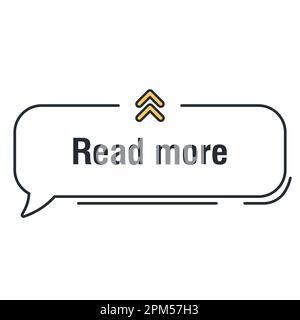 Read more banner design. Design template with message speech bubble and with arrows. Vector flat illustration Stock Vector