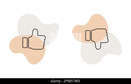 Thumbs up and thumbs down icons symbol. Trendy and modern vector illustration in flat style Stock Vector