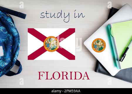 Study in Florida. USA state. US education concept. Learn America concept. Stock Photo