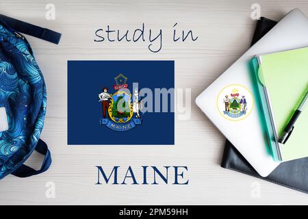 Study in Maine. USA state. US education concept. Learn America concept. Stock Photo