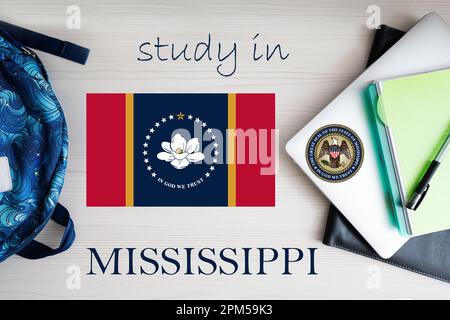 Study in Mississippi. USA state. US education concept. Learn America concept. Stock Photo